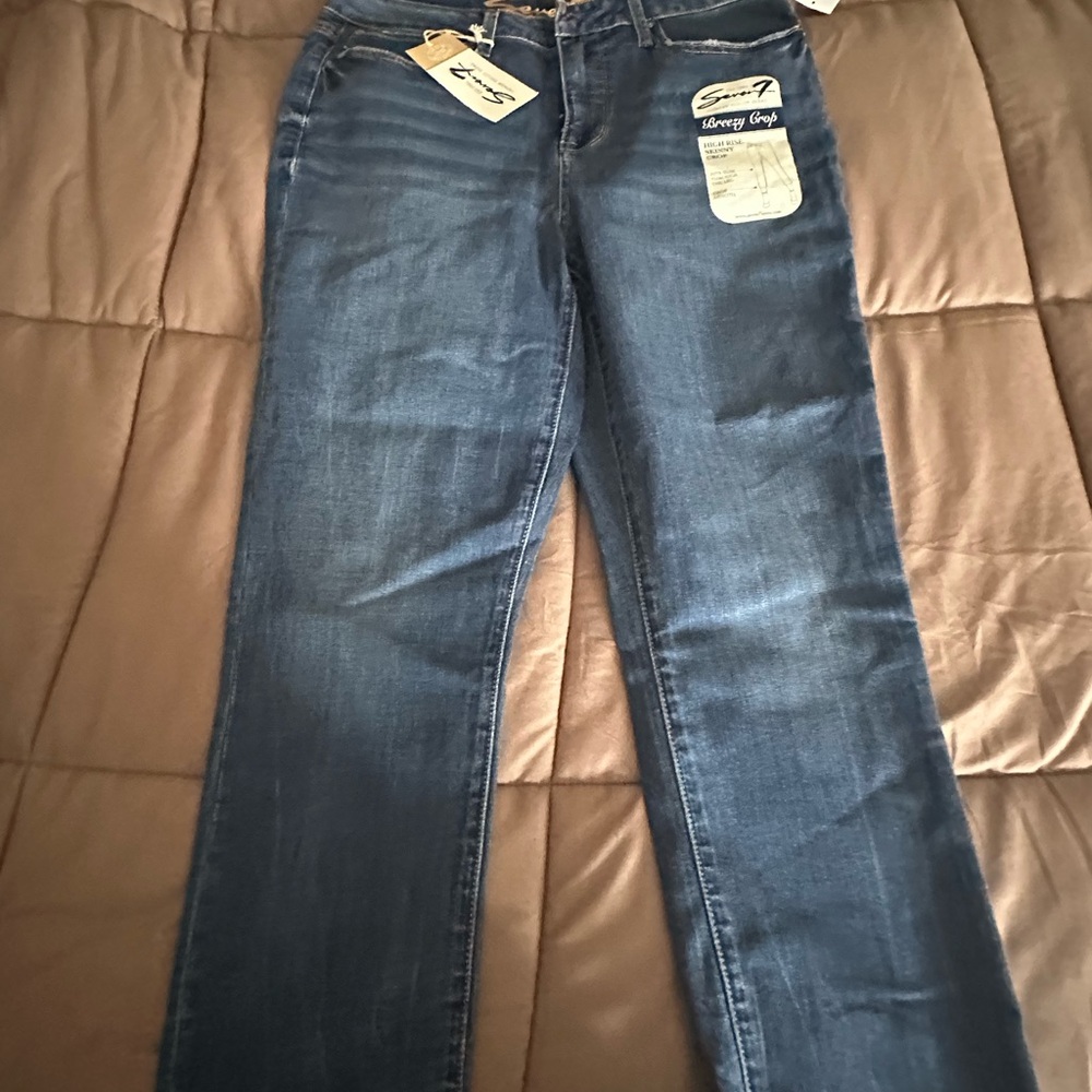 Frayed Hem Dark Blue Jeans